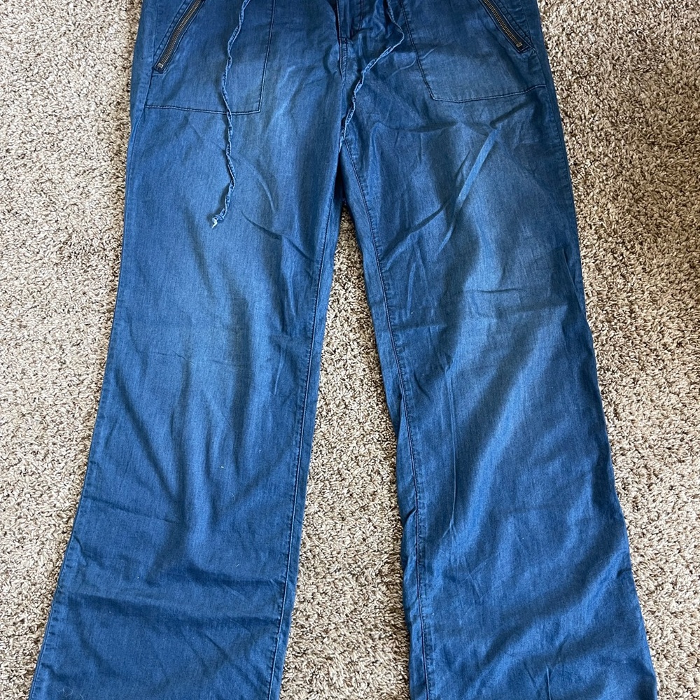 Kut from the Cloth | Blue Cotton Blend Pants with Drawstring